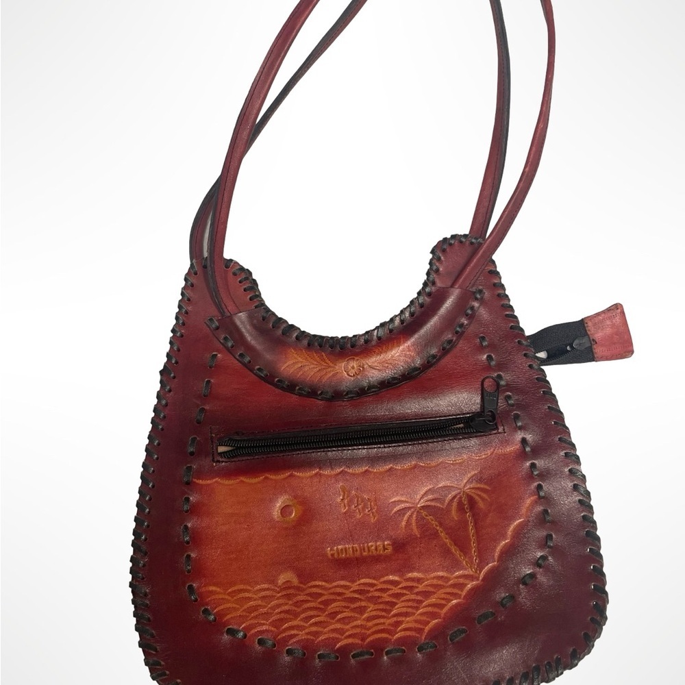 Handcrafted Red Leather Bag‎